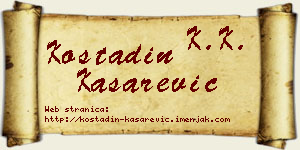 Kostadin Kašarević vizit kartica